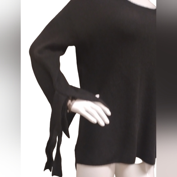 Halogen Tie Bell Sleeve Women Wool Blend Sweater Black Size Small P | Nordstrom. - Picture 6 of 12